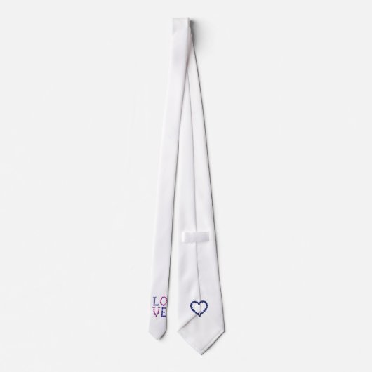 Liebe & Herz Lila Blau Krawatte (Rückseite)