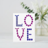 Liebe & Herz Lila Blau Postkarte (Stehend Vorderseite)