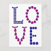 Liebe & Herz Lila Blau Postkarte (Vorderseite)