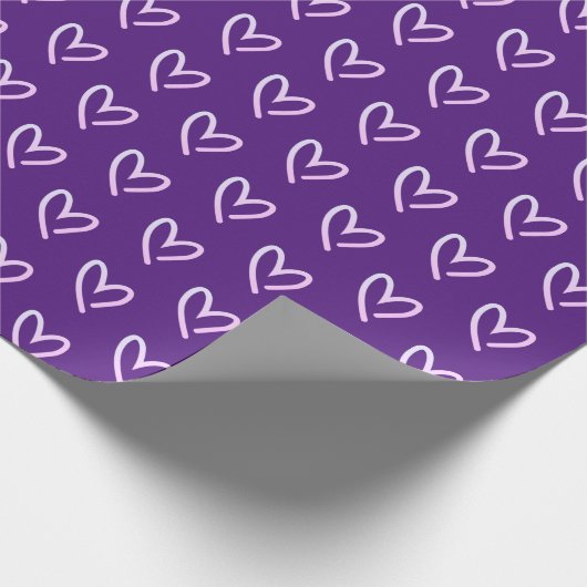 Liebe Herz Lila Umschlagpapier Geschenkpapier (Ecke)