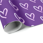 Liebe Herz Lila Umschlagpapier Geschenkpapier (Rolleneckpunkt)