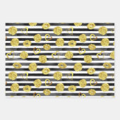 Liebe, Herz, Lippen, Rose und Streifen Geschenkpapier Set (Vorderseite)