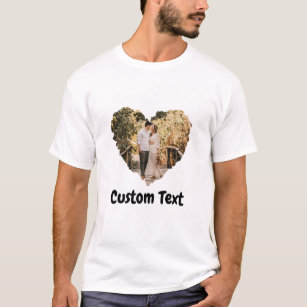 Liebe Herz mit benutzerdefiniertem Foto und Text  T-Shirt