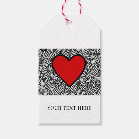 Liebe Herz mit doodle Geschenkmarke kreieren Ihre  Geschenkanhänger (Vorderseite)