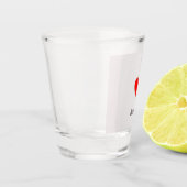 Liebe Herz mit lustigem Text Schnapsglas (Links)