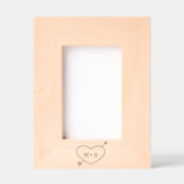 Liebe Herz mit Pfeil & Romantik Paar Initialen Geätzte Rahmen (Vorderseite)