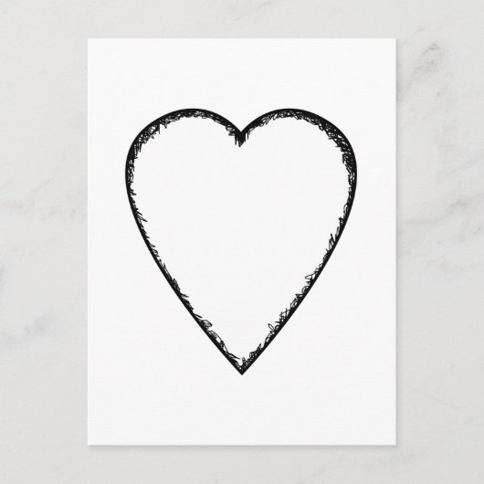Liebe Herz mit Scribble Edge. Postkarte (Vorderseite)