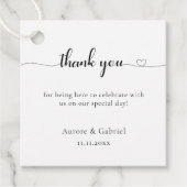 Liebe Herz Moderne, elegante Schwarz-Weiß-Hochzeit Geschenkanhänger (Vorderseite)