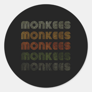 Liebe Herz Monkees T-Shirt Grunge Vintager Stil Sc Runder Aufkleber