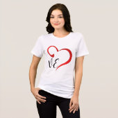 Liebe Herz Monogramm Benutzerdefinierte Anfangsbuc Tri-Blend Shirt (Vorderseite voll)