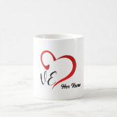 Liebe-Herz-Monogramm-Individuelle Namen Kaffeetasse (Mittel)