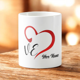 Liebe-Herz-Monogramm-Individuelle Namen Kaffeetasse