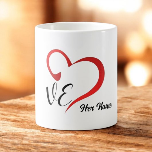 Liebe-Herz-Monogramm-Individuelle Namen Kaffeetasse