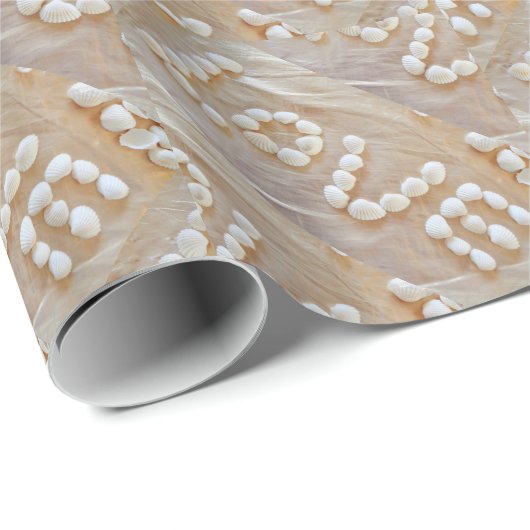 Liebe Herz Muschel Strand Herz Seashells Sommer Geschenkpapier (Rolleneckpunkt)
