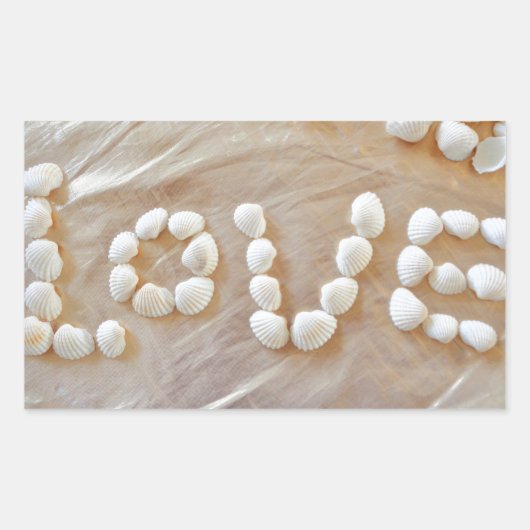 Liebe Herz Muschel Strand Herz Seashells Sommer Rechteckiger Aufkleber (Vorderseite)