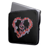 Liebe Herz-Musik-Symbol Laptopschutzhülle (Vorderseite Links)