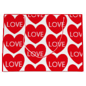 Liebe Herz Musterwort Kunst Rotes Valentin Große Geschenktüte (Vorderseite)