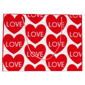 Liebe Herz Musterwort Kunst Rotes Valentin Große Geschenktüte (Rückseite)