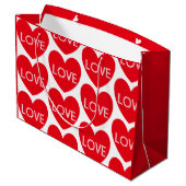 Liebe Herz Musterwort Kunst Rotes Valentin Große Geschenktüte (Rückseite Schrägansicht)