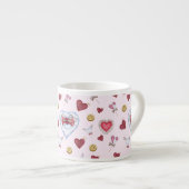 Liebe Herz Nähen Wasserfarbe Espressotasse (Vorderseite Rechts)