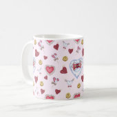 Liebe Herz Nähen Wasserfarbe            Kaffeetasse (Vorderseite Links)