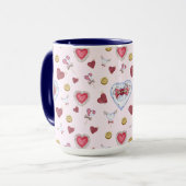 Liebe Herz Nähen Wasserfarbe Tasse (Vorderseite Links)