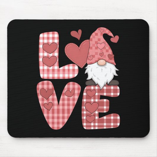 Liebe Herz Niedlich Gnome Valentinstag Mousepad (Vorne)