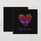 Liebe Herz ombre rosa lila doodle Flachkarte (Vorne/Hinten)