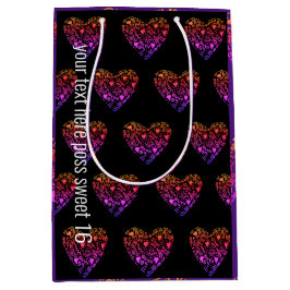 Liebe Herz ombre rosa lila Mittlere Geschenktüte