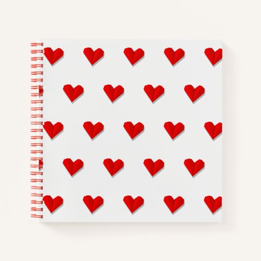 Liebe Herz Origami Vector Muster Notizblock (Vorderseite)