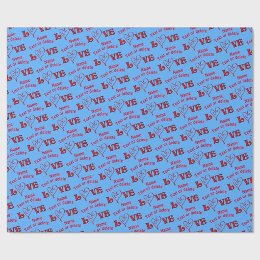 Liebe Herz Personalisiert Geschenkpapier (Flach)