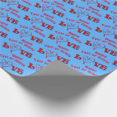 Liebe Herz Personalisiert Geschenkpapier (Ecke)