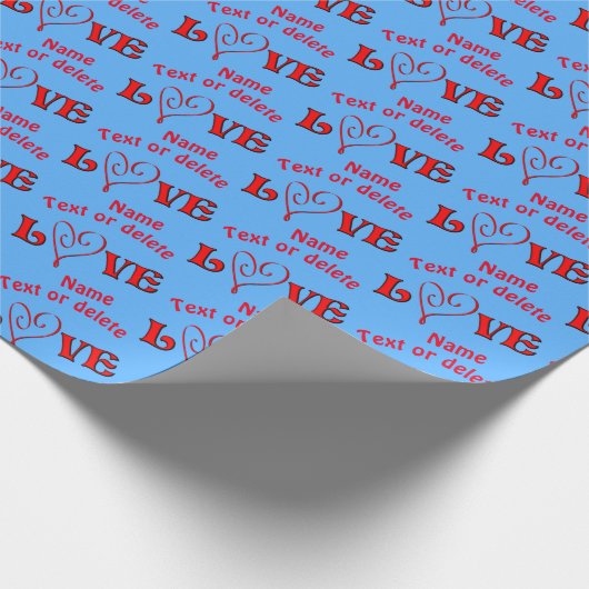 Liebe Herz Personalisiert Geschenkpapier (Ecke)
