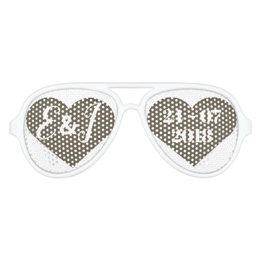 Liebe Herz Personalisiert Hochzeit Custom Sonnenbr Partybrille (Vorderseite)