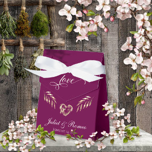 Liebe & Herz Personalisiert - Pflaume Geschenkschachtel