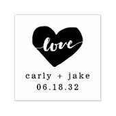 Liebe Herz Personalisierte Hochzeits-Briefmarke Permastempel (Design)