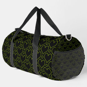Liebe Herz & Polka Dots Muster in Kalkgrün Duffle Bag
