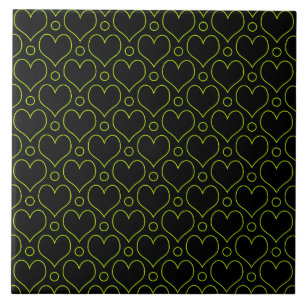 Liebe Herz & Polka Dots Muster in Kalkgrün Fliese