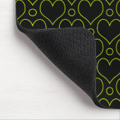 Liebe Herz & Polka Dots Muster in Kalkgrün Mousepad (Ecke)