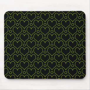Liebe Herz & Polka Dots Muster in Kalkgrün Mousepad