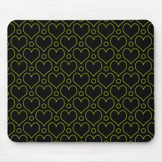Liebe Herz & Polka Dots Muster in Kalkgrün Mousepad (Vorne)