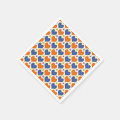 Liebe Herz & Polka Dottern Muster in Blau & Orange Serviette (Ecke)