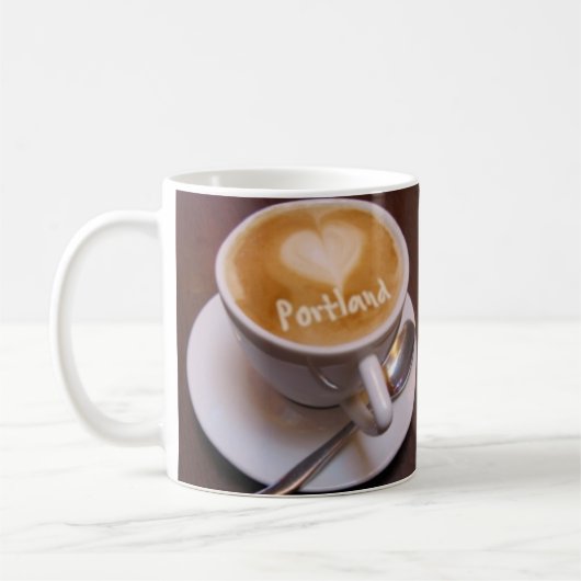 Liebe Herz Portland Cappuccino Kaffeebecher Tasse (Links)