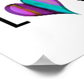 Liebe Herz poster lila und blau Herz mit Text (Ecke)