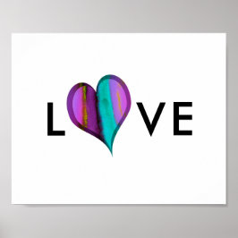 Liebe Herz poster lila und blau Herz mit Text
