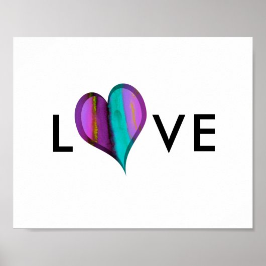 Liebe Herz poster lila und blau Herz mit Text (Vorne)