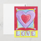 Liebe Herz Postkarte (Vorne/Hinten)