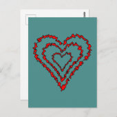 Liebe Herz Postkarte (Vorne/Hinten)