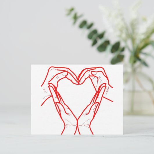 Liebe Herz Postkarte (Stehend Vorderseite)