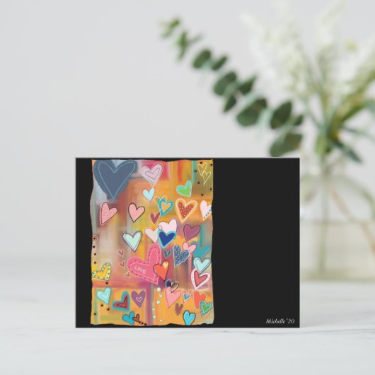 Liebe Herz Postkarte (Stehend Vorderseite)